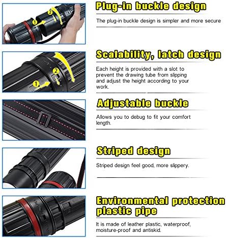 DEWEL Drawing Tube Blueprint Case Telescoping Art Tube Large Plastic Black Storage Tube Expands from 25 to 40 Inches Plastic Waterproof and Light Resistant Poster Tube with Strap - Image 6