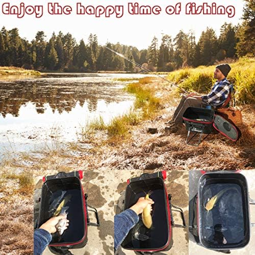 Fishing Bucket,Foldable Fish Bucket, Multi-Functional EVA Fishing Bag for Outdoor, Live Fish Lures Bucket and Fish Protection Bucket,10GAL/8GAL/6GAL/4.8GAL/3GAL Live Fish Container (10GAL/Black) - Image 5