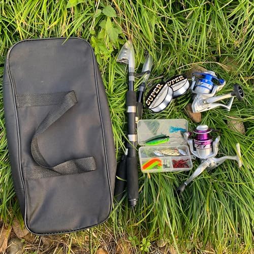 Tripquips Fishing Pole Combo, 6.9ft 2Pcs Telescopic Rods Set, Collapsible Fishing Rods, 2PCS Spinning Reel Set with Carrier Bag Freshwater Fishing Rod and Reel Combos Kits - Image 7