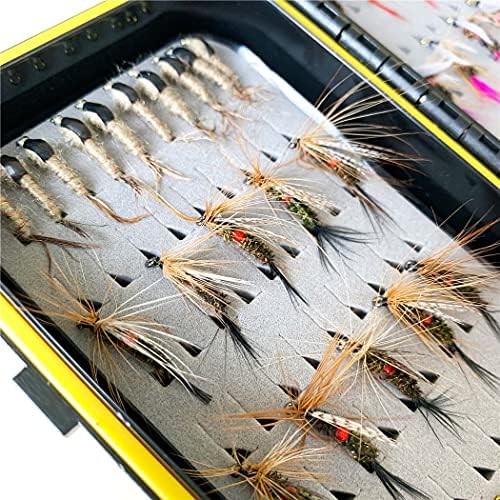 Fly Fishing Flies Kit, 50Pcs Handmade Fly Fishing Gear with Dry/Wet Flies, Streamers, Fly Assortment Trout Bass Fishing with Fly Box (6 Mixed Styles) - Image 4