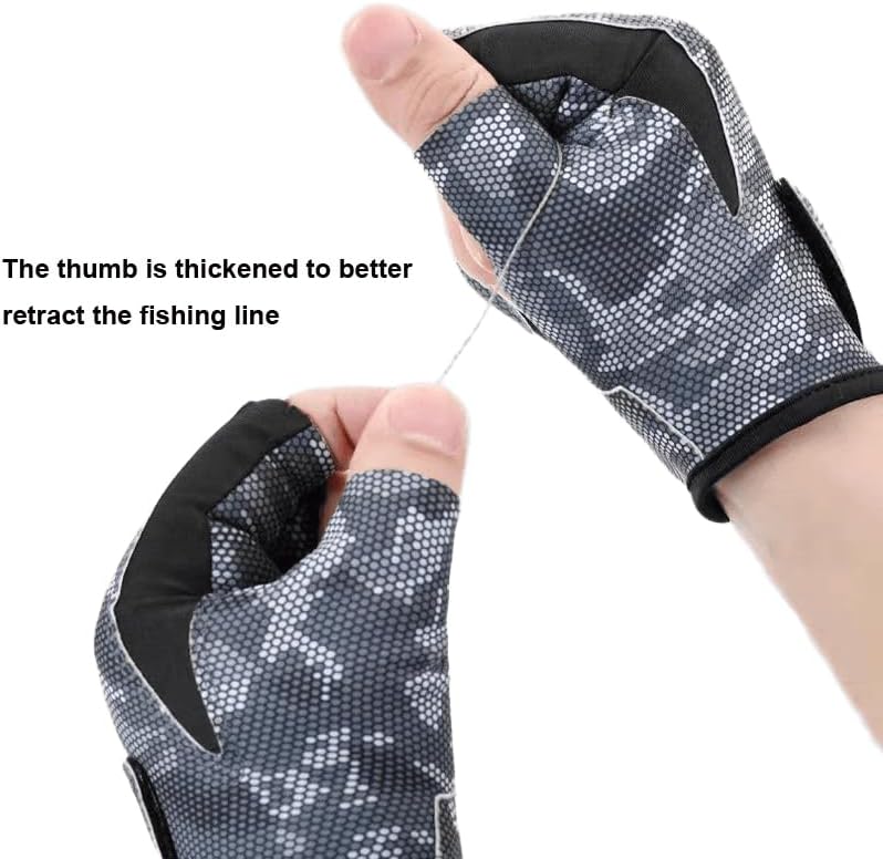 INOGIH Half-Finger UPF50+ Fishing Gloves - Outdoor Sun Gloves - Image 2