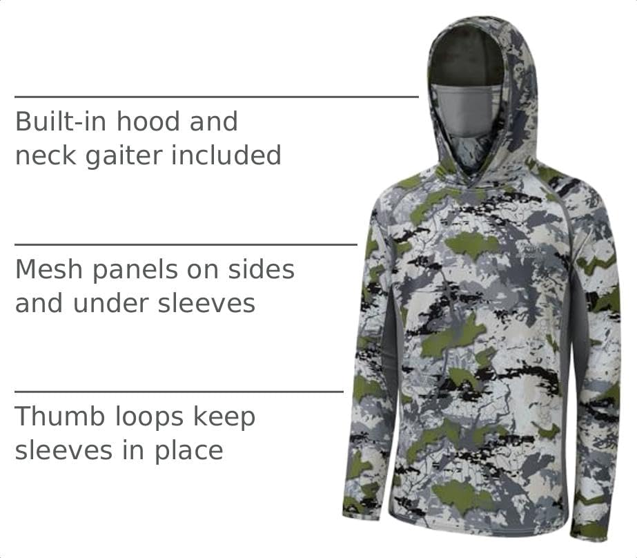 BASSDASH Men's UPF 50+ Camo Long Sleeve Hunting Fishing Hoodie Shirt - Image 3