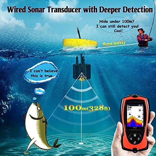 LUCKY Portable Fish Finder Handheld Kayak Fish Finders Wired Fish Depth Finder Sonar Sensor Transducer for Boat Fishing Sea Fishing - Image 2