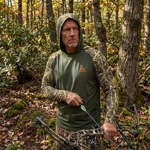 BASSDASH Men’s UPF 50 Performance Fishing Shirt Cooling Hoodie Camo Long Sleeve FS17M - Image 2
