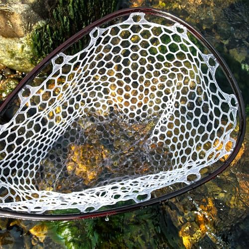 SF Fly Fishing Landing Net Soft Rubber Mesh Trout Net Catch and Release Net - Image 7