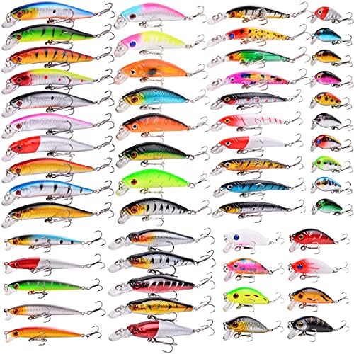 Aorace Fishing Lures Kit Mixed Including Minnow Popper Crank Baits with Hooks for Saltwater Freshwater Trout Bass Salmon Fishing by Aorace