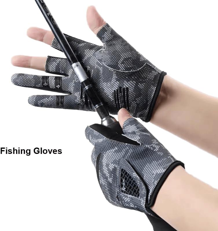 INOGIH Half-Finger UPF50+ Fishing Gloves - Outdoor Sun Gloves - Image 3