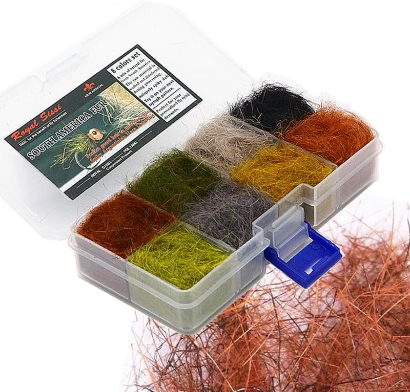 South America Fur Argentinian Hare Fly Tying Dubbing 8 Colors Assorted Box by Unknown