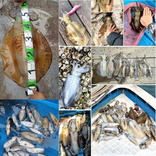 Wooden Shrimp Saltwater Fishing Bait Glow Shrimp Bait Glow Squid Bait Artificial Cuttlefish Bait with Double Rows of Parachute Hooks for Night Fishing for Squid - Image 6