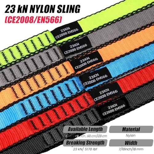18MM Nylon Climbing Slings Runners 23 kN Strong Webbing Straps for Rock Climbing, Rappelling, Swing, Yoga Hammock etc - Image 2