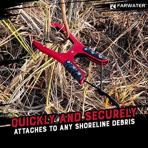 Canoe Anchor Grip - Boat, Float Tube & Kayak Fishing Accessories, Kayaking Equipment - Brush Clamp Anchor with Teeth - Gripper with 15ft Paracord - Rubber Grips - Coated Steel - - Image 4