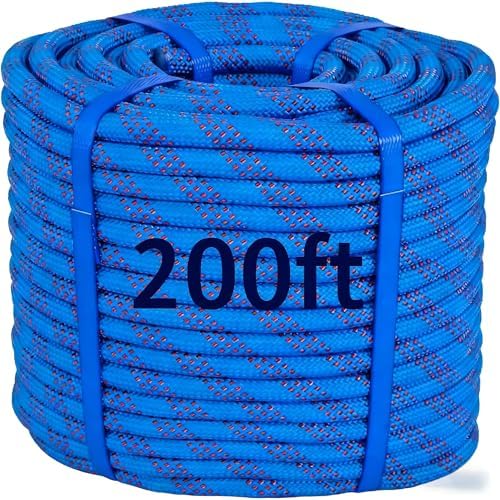 200ft 3/8 Inch Climbing Rope, Heavy Duty Arborist Rope(Blue) by Kynara