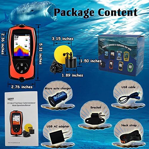 LUCKY Portable Fish Finder Handheld Kayak Fish Finders Wired Fish Depth Finder Sonar Sensor Transducer for Boat Fishing Sea Fishing - Image 7