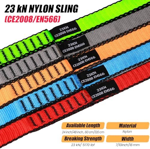 18MM Nylon Climbing Slings Runners 23 kN Strong Webbing Straps for Rock Climbing, Rappelling, Swing, Yoga Hammock etc - Image 2