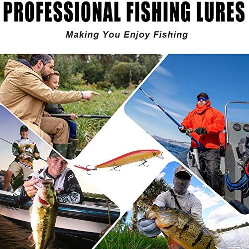 Fishing Lures Kit Crankbait Minnow Hard Bait Set Deep Diving Jerkbait Swimbait Popper Pencil Walleye Lures Artificial Fishing Bait for Bass Trout Redfish Saltwater Freshwater Fishing Lure - Image 6