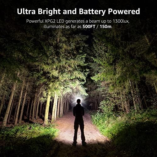 Lepro Headlamp Battery Powered Waterproof LED Headlight 2 Pack - Black - Image 3
