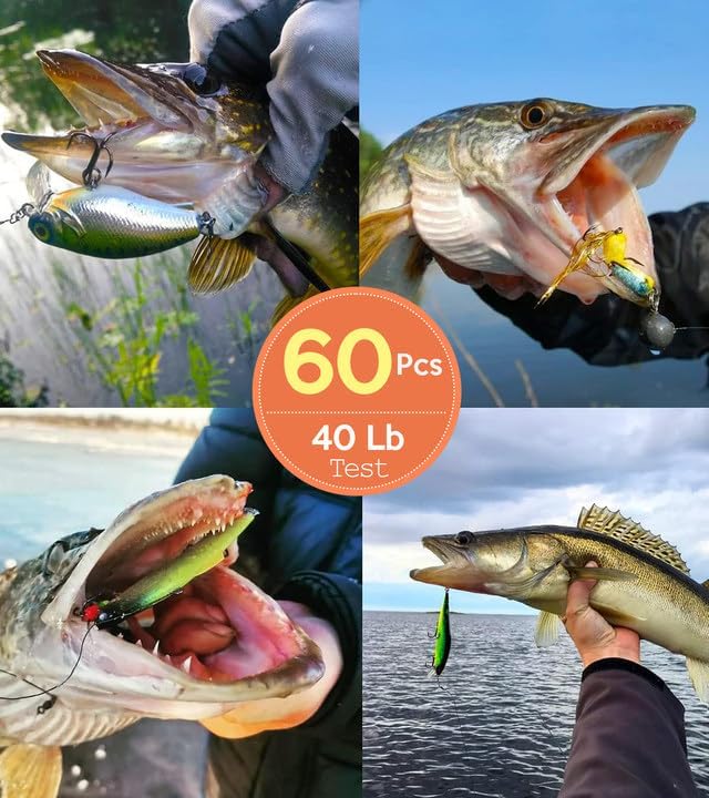 Fishing Leaders, Fish Line Stainless Steel Wire with Swivels Snap Connect Fishing Gear and Equipment Tackle Kit, for Lures Bait Rig Or Hooks, Fishing Gift - Image 2