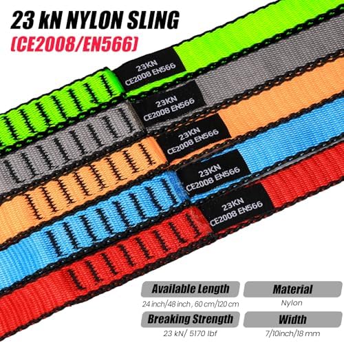 18MM Nylon Climbing Slings Runners 23 kN Strong Webbing Straps for Rock Climbing, Rappelling, Swing, Yoga Hammock etc - Image 2