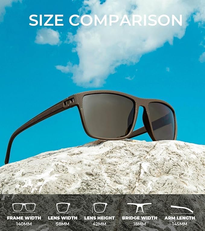 KALIYADI Polarized Sunglasses for Men, Lightweight Sun Glasses with UV Protection for Driving Fishing Golf - Image 3