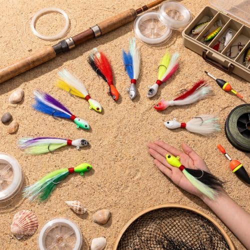 10 Pcs Bucktail Jigs Saltwater Hair Jig Fishing Lures - Image 4