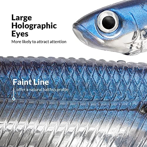 QualyQualy Soft Plastic Swimbait Paddle Tail Shad Lure Soft Bass Shad Bait Minnow Paddle Tail Swim Bait for Bass Trout Walleye Crappie - 2.75in, 3.14in, 3.94in, 5in - Image 3