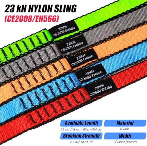 18MM Nylon Climbing Slings Runners 23 kN Strong Webbing Straps for Rock Climbing, Rappelling, Swing, Yoga Hammock etc - Image 2