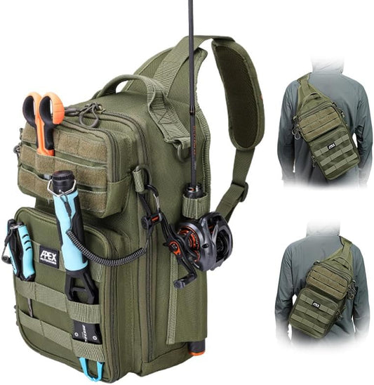 Fishing Backpack with Rod Holder, Fishing Tackle Bag by Apex+Outdoors