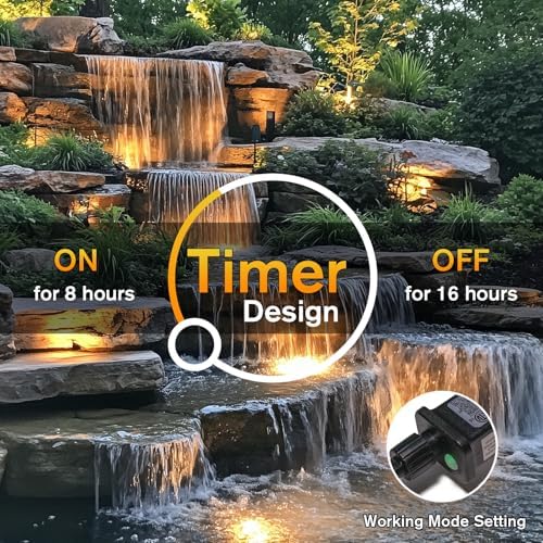 POPOSOAP Pond Lights, 6-in-1 Warm White Underwater Pond Lights, IP68 Waterproof LED Landscape Spotlights for for Pond, Garden, Patio, Fountain, Pool, Waterfall Decoration(6 Head Lamps) - Image 3