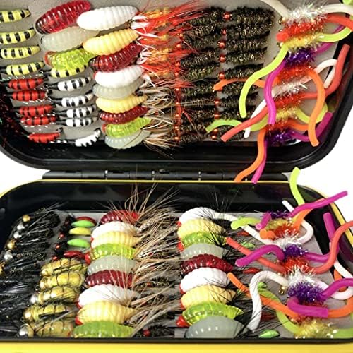 Fly Fishing Flies Kit 40/137pcs Dry/Wet Flies Assortment Nyphms Popper Streamer for Trout Bass Steelhead Fish+ Fly Box - Image 3