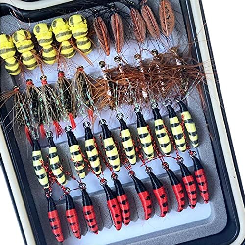 OutdoorFishing Fly Fishing Flies Kit Fly Assortment Trout Bass Fishing with Fly Box, 33/48/72/100/114/148pcs with Dry/Wet Flies, Nymphs, Streamers, Popper - Image 3