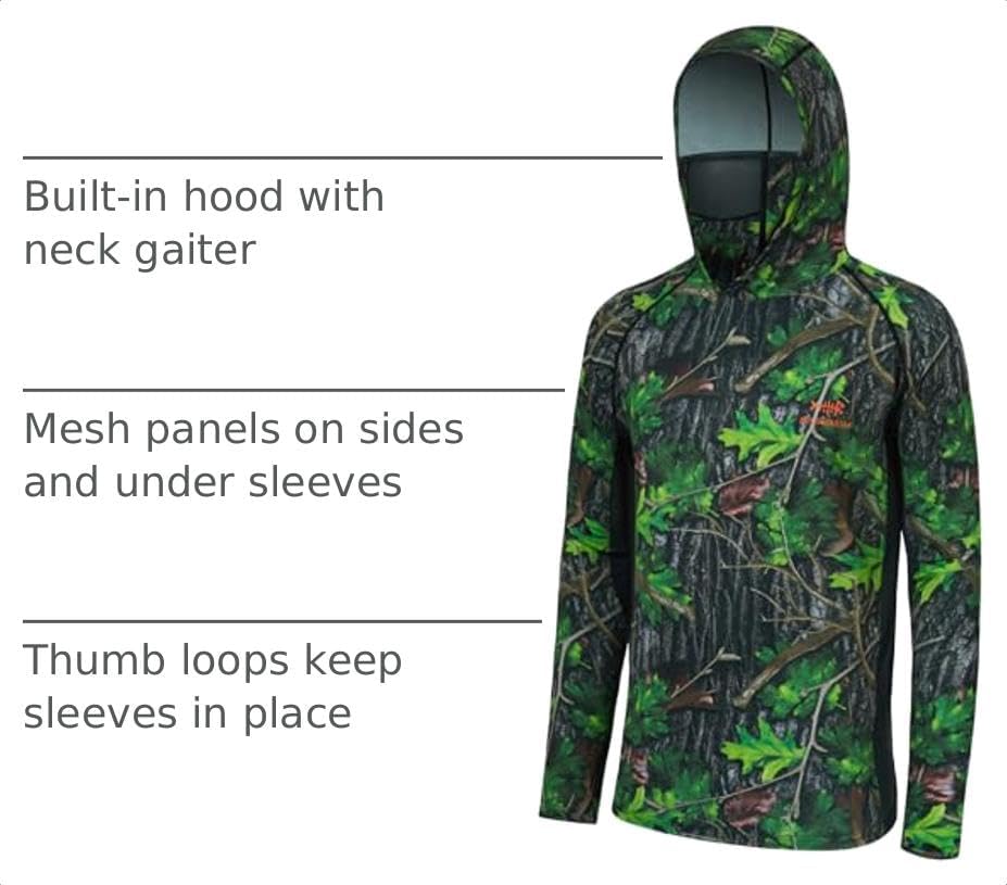 BASSDASH Men's UPF 50+ Camo Long Sleeve Hunting Fishing Hoodie Shirt - Image 3