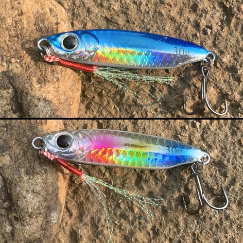 Tripquips Saltwater Jigs Fishing Lures with Ultra-Sharp Hooks, Saltwater Spoon Lure for Tuna Salmon Grouper, Sea Fishing Jigging Lure, Trolling Spoon for Bass Fishing - Image 2
