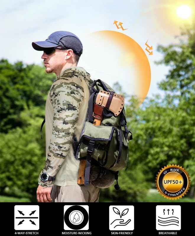 Men's UPF 50+ Sun Protection Hoodie, Long Sleeve Fishing Shirt - Image 5