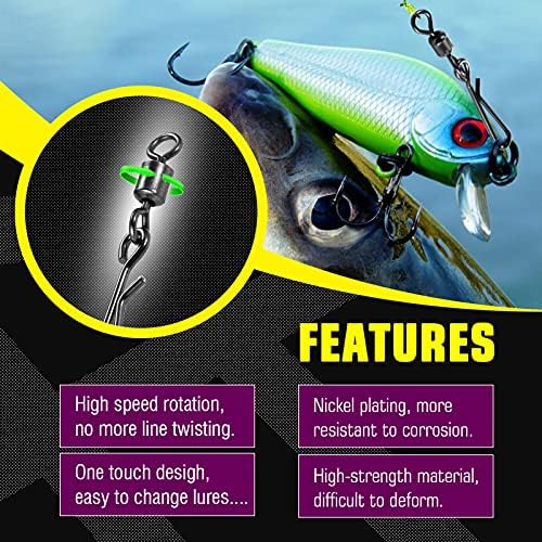AMYSPORTS Rolling Connector Fishing Swivel Saltwater Corrosion Resistance Snap Swivels Kit Stainless Quick Fishing Snap Barrel Freshwater Trolling Accessories - Image 4