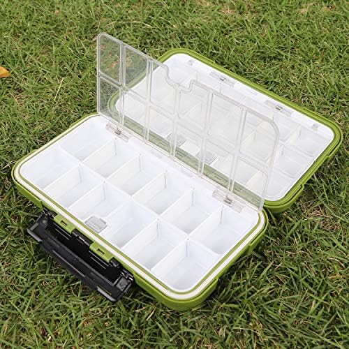 small tackle box, mini waterproof fishing tackle box organizer, double sided organizer travel box(L Green) - Image 5