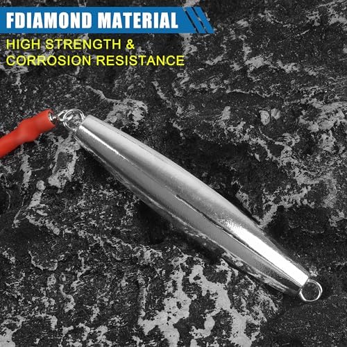 Diamond Jig Saltwater Fishing Lures Casting Jigging Spoon with Tube Tail Stainless Steel Hooks Trolling Lures Striped Bass Metal Jig for Deep Sea Surf Fishing Bottom Dragging Sinking - Image 5