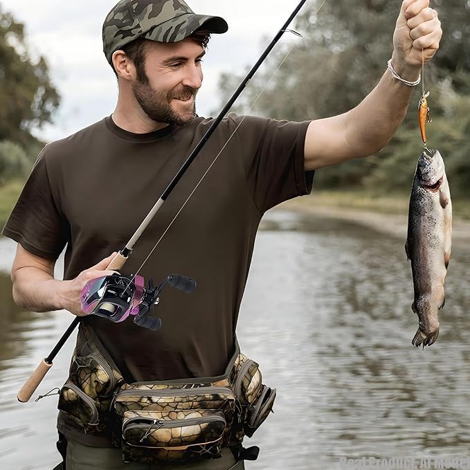 Baitcasting Reel & Baitcaster Reel 7.2:1 High Speed, Low Profile - Image 6