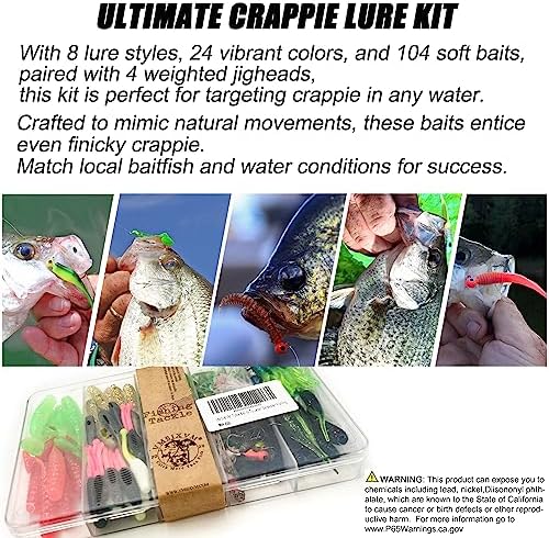 Crappie Tube Lures Jig Heads Soft Plastic Baits Worms Kit - Image 7