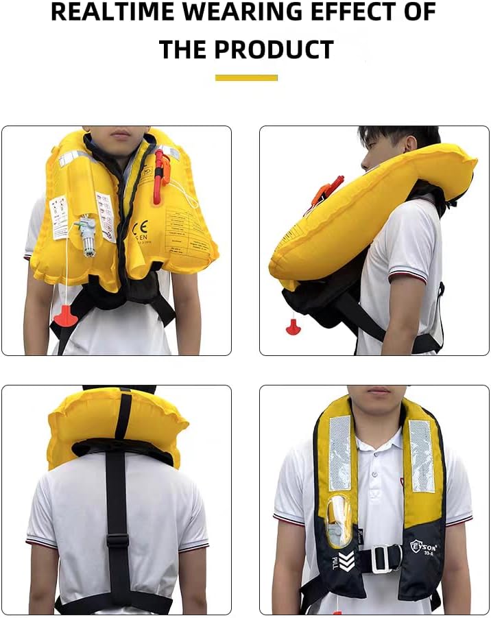 Manual Inflatable Life Jacket,Preserver PFD for Adults,Life Vest for Adults,Supports Weight up to 330 pounds - Image 4
