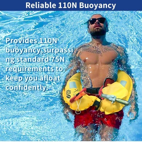 Automatic Inflatable Life Jacke for Adults| Supports up to 330 lbs | Life Vest for Adults| Inflatable PFD Vest Adult| Outdoor Water Sports. - Image 5