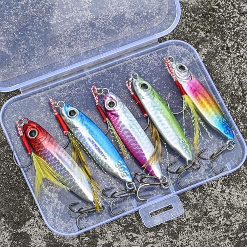 Jigs Fishing Lures Saltwater Fishing Spoons with Ultra-Sharp Hooks Micro Jigging Bait for Bass Tuna Salmon Grouper - Image 7